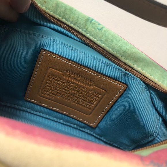 Coach Colorful Watercolor Top Handle Small Clutch - Picture 4 of 9